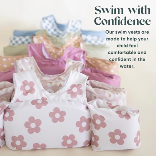 ava + oliver Toddler Swim Vest, Kids Water Wings, Floatie Jacket for Boys and Girls (Rose Pink)