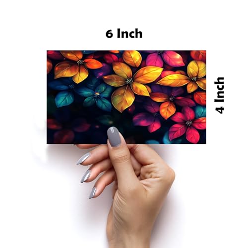 Image of SiddArtify Floral Wall Art Prints Set - Colorful Flower Poster Decor for Living Room Bedroom Office - Set of 2-4x6 Inch - Board (Pack of 6) - Sticker (Pack of 6)