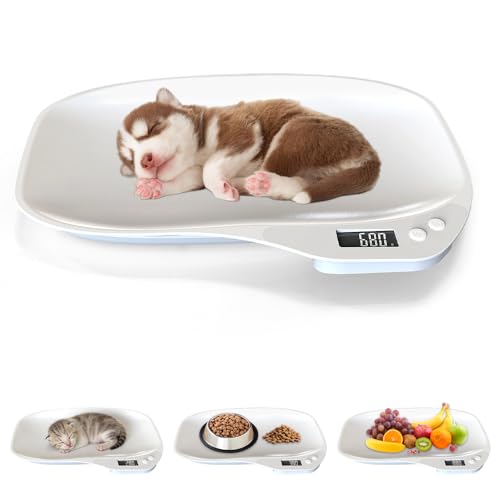 Jonuin Pet Scales for Small Animals, 14 x 10 Inches Digital LCD Puppy Scales, Cat Scales, Cat Weighing Scales with 4 Weighing Modes(kg/oz/lb/ml), Pet Scales for Small Cats Dogs Hamster Food, Kitchen