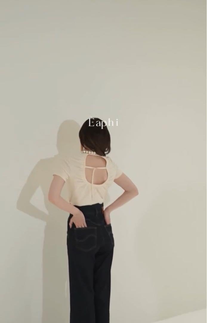 Eaphi back open logo T【limited item】 - 半袖(Tシャツ)
