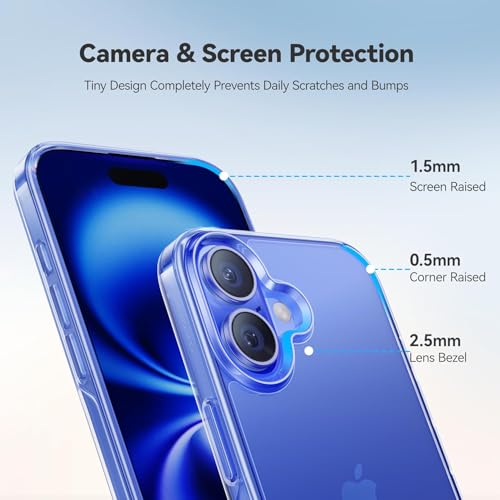 Image of REALCASE Stylish Silicone Back Cover Case for iPhone 16 Plus | Scratch Resistant Protective Crystal Clear Transparent Shock Proof Bumper Back Cover Case for iPhone 16 Plus