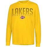 Ultra Game NBA Official Men’s Super Soft Game Day Long Sleeve T-Shirt - Unisex, Los Angeles Lakers, Team Color, X-Large