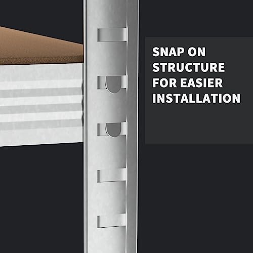 Miniatura 7 de Hsha Estantes De Almacenamiento De 200 Cm X 100 Cm X 50 Cm, Estantería De Garaje De Metal Estante De Unidad Sin Tornillos Con Altura Ajustable Para Oficina De Cobertizo De Estantería De Taller