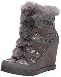 Obermaterial aus Synthetik Jessica Simpson Damen Brixel Mode-Stiefel, Metallic-Zinn, 36 EU