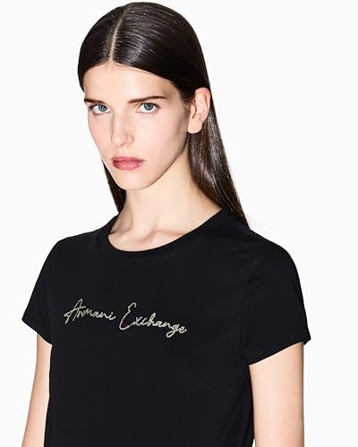 A|X Armani Exchange Para Mujer. XW001457AF10356MC021 Camiseta XW001457AF10356 Negro (S), Casual, AlgodóN, Manga Corta - 2