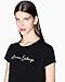 Armani Exchange Women's Script Rhinestone Slim Tee, Black/Gold, X-Small