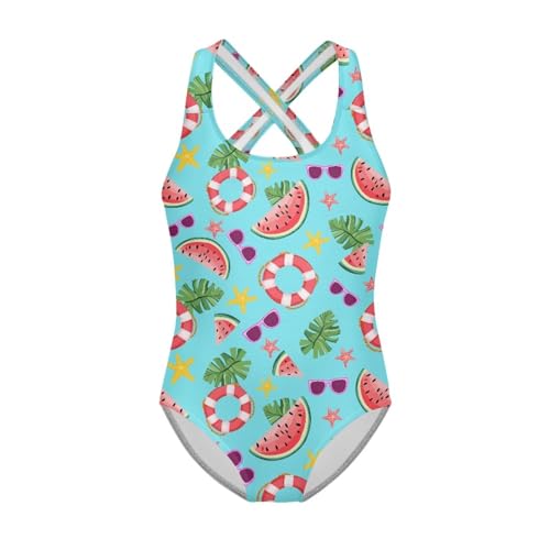 Image of Girls One Piece Swimsuits Size 5-14 Kawaii Gymnastics Leotard for Beach Vacations