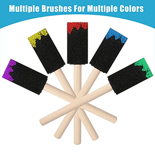 Gacdr Foam Paint Brushes, 25 Pieces Sponge Brushes For Kids, Assorted 1 2 3 4 Inch, Wood Handle Foam Brushes For Painting, Paint Sponge, Great For Acrylics, Stains, Varnishes, Crafts, Art #TOP3