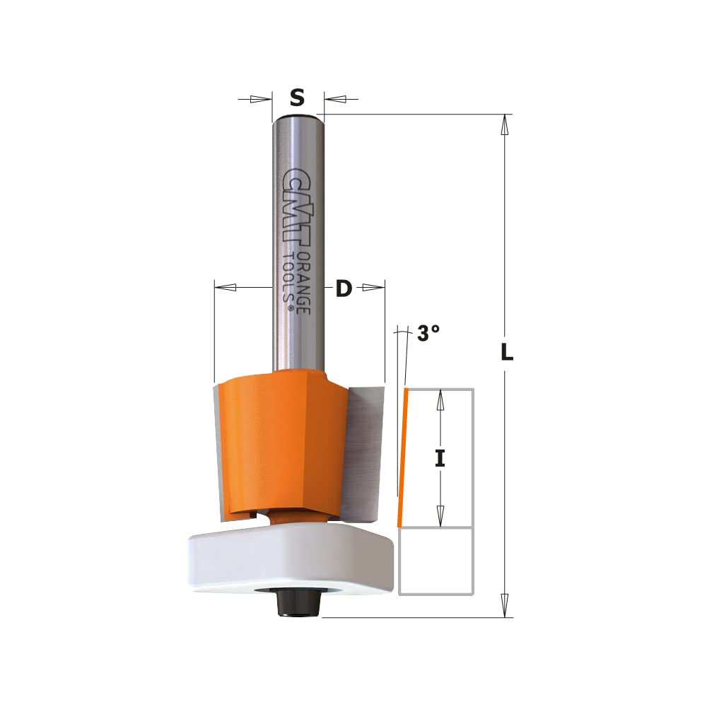 CMT ORANGE TOOLS 907.190.11 - FRAISE À AFFLEURER AVC.ROUL. TRIANGULAIRE HW S=8 D=19X15,87