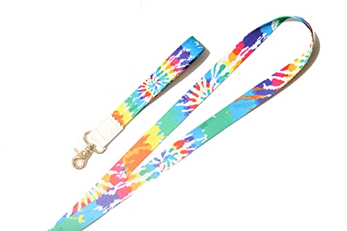 Rainbow Tie Dye Wrist Lanyard Key Chain, Cool Wrist Lanyards For Key Chain Holder, Wristlet Keychain For Women And Men #TOP6