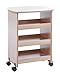 Produktbild ts-ideen Beistelltisch auf Rollen Ablage Rollcontainer Bücherbord Holz Eiche Sonoma 60 x 49 cm