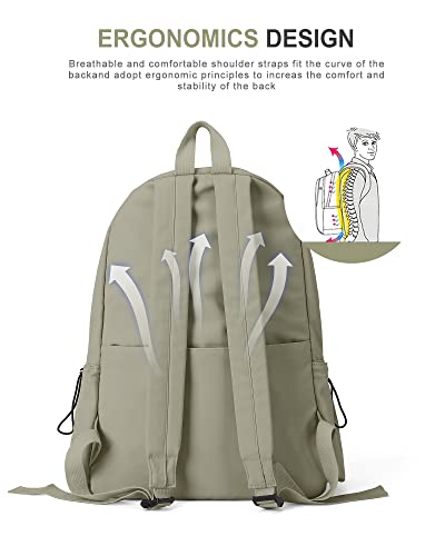 Vecave School Backpack Green Waterproof Bookbag Casual Lightweight Travel Rucksack Daypack Backpacks For Men Women College High School Bags Backpack For Boys Girls Teens #TOP4