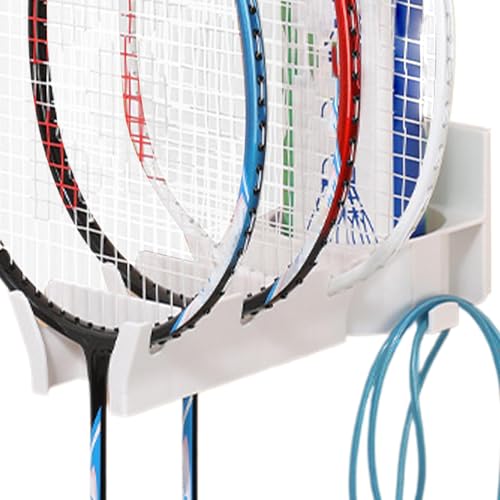 GjnjfdF Soporte para Raqueta de Tenis,Estante de Almacenamiento para Raquetas - Colgador de Bate de Tenis de Mesa montado en la Pared,Organizador de exhibición de Raqueta Multifuncional, Gancho