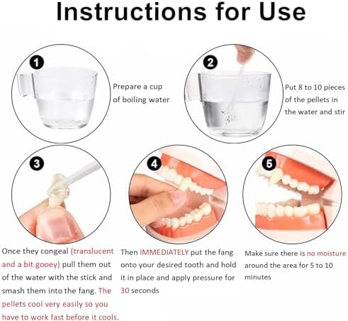 VOVEA Vampire Teeth Fangs Halloween Vampire Fangs for Cosplay Adults with Adhesive, Vampire Accessories Costume image 4