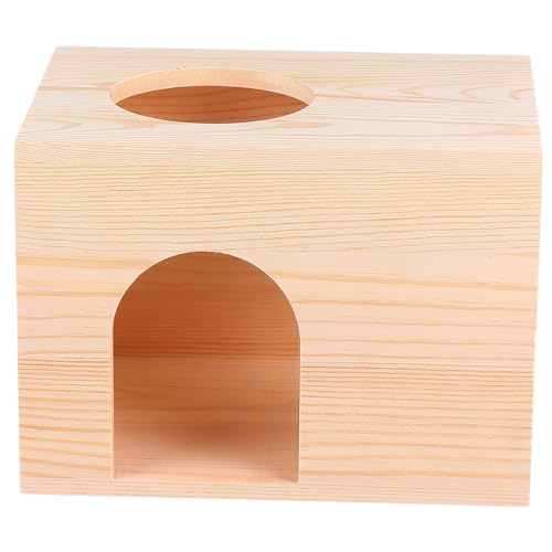 SUPVOX Cabaña De Troncos para Mascotas Comedero Multiusos Hecho De Madera Diseño y Cómodo