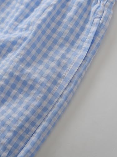 Image of Latuza Women's Cotton Bermuda Long Pajama Shorts Seersucker PJ Sleep Shorts