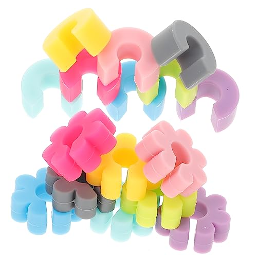 PRETYZOOM 1 Set Decorative Silicone Replaceable Wine Glass Markers Cup Identifiers for Parties Weddings Bars and Events and Drink Labels