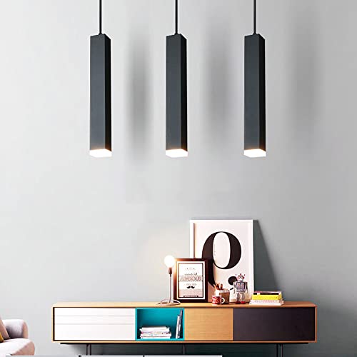Lámpara colgante de tubo largo cilíndrica de 12W y estilo minimalista de un cabezal 5