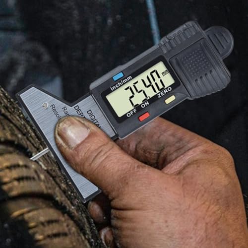 Medidor de profundidad de neumáticos con resolución de 0.01 mm y pantalla digital LCD 3