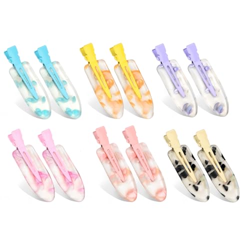 AMCAMI 12PCS Pinzas para el Cabello Sin Arrugas, Coloridas, que No se Doblan para Estilismo, Maquillaje y Regalos, Accesorios para Mujeres miniatura 1