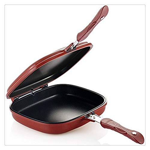 P9IDEDFH Sartén para parrilla de 32 cm, sartén de doble cara, sartén antiadherente, sartén para wok, sartén para el hogar, jardín, panqueques para la cocina (color: 28 cm) (28 cm)