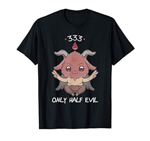 333 Only Half Evil Kawaii Satan Cute Satanic Devil Baphomet Camiseta