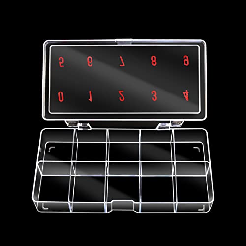 Beauticom Usa Small Empty 10 Space Nail Art Tip Storage Organizer Box Case - Clear Color - For False Nail Tips, Vitamins, Accessories, 10 Sections #TOP6