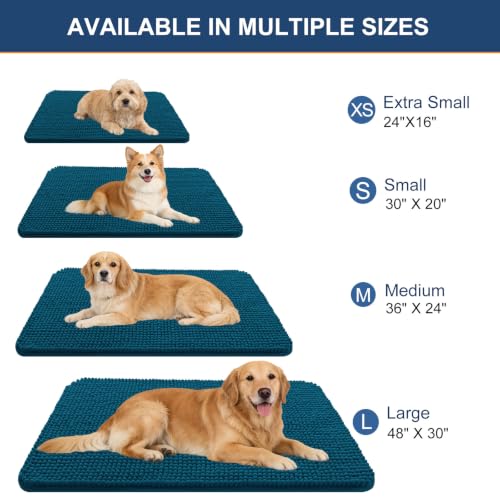 Image of OLANLY Dog Door Mat for Muddy Paws 30x20, Absorbent Chenille Mud Doormat