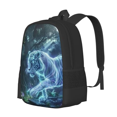 17 Inch Backpack for Ferocious Tiger Family Nature Lightweight Adjustable Animal Backpacks with Mesh Side Pockets for Travel Outdoor Sports2
