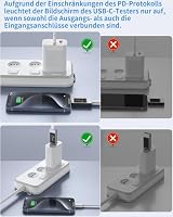 YEREADW USB C Tester Messgerät Typ-C Multimeter Digital, 4-30V 0-12A PD Voltmeter Power Meter Kapazität Spannungsprüfer Strommessgerät, USB Leistungskapazität Detektor (KWS-2303C) – Ansicht 7