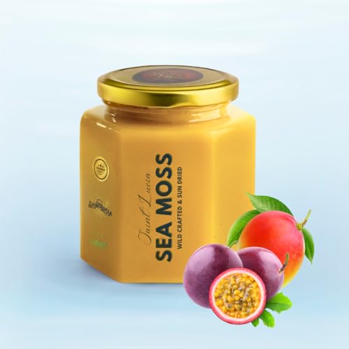 Mango Passion Sea Moss Gel | Organic Sea Moss 380 ml| 100% Wildcrafted Raw Sun-Dried | Wildcrafted St Lucia seamoss | Freshly made in UAE-Dubai