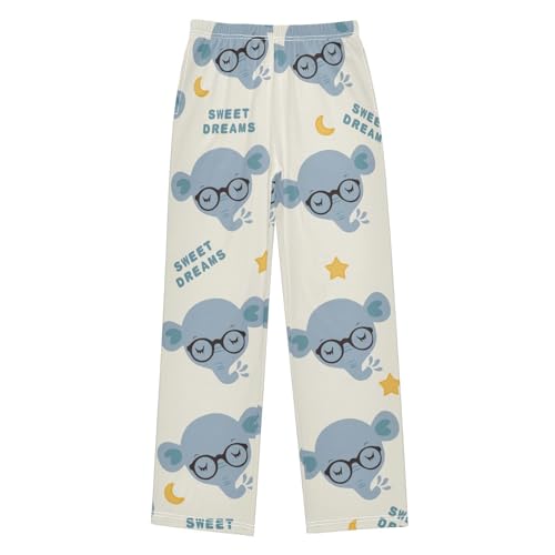 Elephant Boys Pants Boys Athletic Pants Long Pant for Boywith Pockets Wide-Leg Size 6-14Y