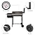 YULEESIYIP Offset Smoker Charcoal Grill, 44" Outdoor BBQ Grill with Side Fire Box, Thermometer, Wheels & Prep Shelf, Portable Barbecue Cooker for Backyard, Patio, Camping, Party, Black
