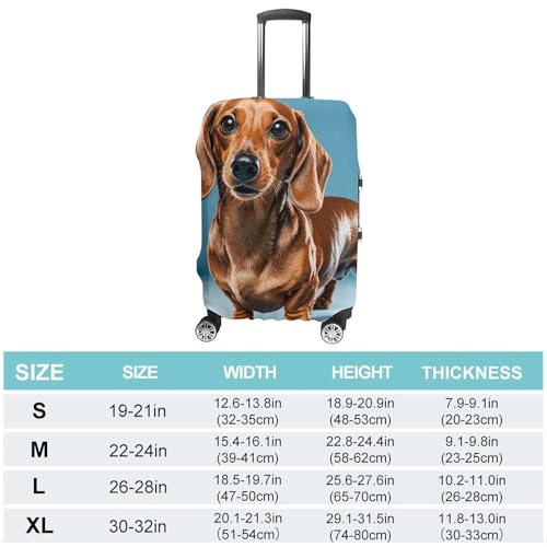 Dachshund Weiner Pet Dog Luggage Cover, Washable Elastic Suitcase Cover Protector Fit 18-32 Inch Luggage2