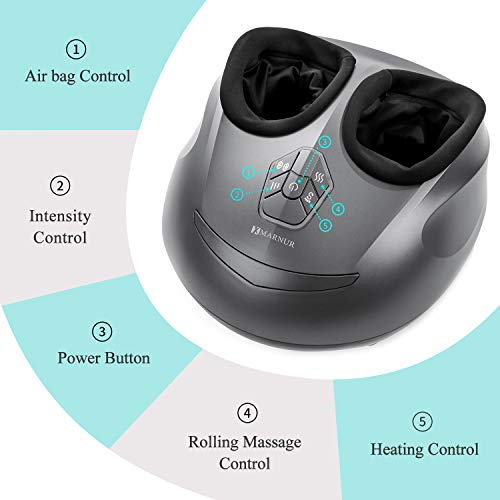 Shiatsu Foot Massager Electric Heat Kneading Foot Massage Machine with Rolling and Air Compression for Home and Office for Men and Women (Heat/Air compression/Shiatsu can be use Separately)