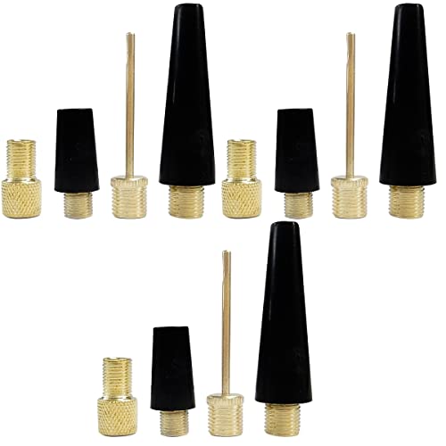 luzen 12Pcs Bike Tire Valve Adapter Valve Adaptor Pump Ball Inflation Needle Nozzle Adaptor Kit Air Pump Accessories for Sport Balls Bikes