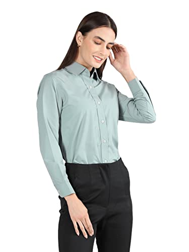 Image of CHKOKKO Women Solid Polycotton Regular Formal Shirt