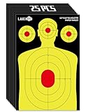 High-Visibility Shooting Targets 12x18 Inch, Silhouette Targets for Range - High-Contrast Black with Vivid Yellow & Orange for Clear Shot Placement (10/25/50/100 Packs)
