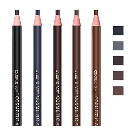 Pinkiou Eyebrow Pencil Set, Peel-off Waterproof Eyebrows Pencils for Drawing Marking Eyebrow Makeup Brown,Dark Brown,Light Brown,Black, Gray, (Pack of 5) Cover