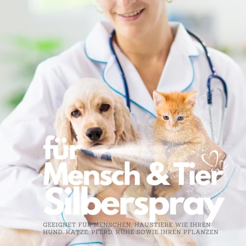 Natur Total kolloidales Silberspray Hund Katze WICHTIG: 100PPM hochdosiert 1000ml Silber Spray Kolloidales-Silber