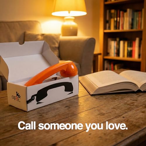 Image of Opis 60s Micro - Retro Mobile Phone handset for Android Smartphones, Tablets, notebooks and Mobile Phones in The Shape of a Classic Telephone Receiver (Orange)