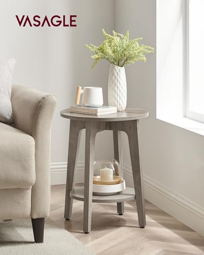 image for VASAGLE MAEZO Collection - Side Table, 2-Tier Small Round End Table, N