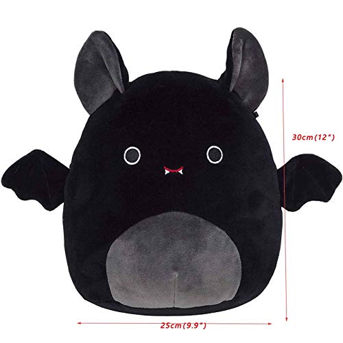 2020 Halloween Bat Plush Toy, DICPOLIA8/12in Plush Toy The bat Toy, Super Soft Plush Toy Pillow Pillow Stuffed Animal for Halloween Decorations Birthday Gift (Black (12in)) - Thumbnail 2
