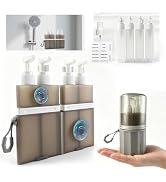 MORMID 4 in 1 Travel Dispenser,Unbreakable Silicone Travel Dispenser Bottle, Vacuum Suction Wall ...