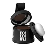 BOLDIFY Hairline Powder - Water-Resistant Root Touch Up Hair Color for Gray Coverage - 24-Hour Stain-Proof, Mess-Free Hair Powder for Thinning Hair - Hazel Brown