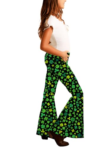 Image of Deerose Girls Halloween Hippie Bell Bottom Pants High Waist Flare Pants 5-14 Years