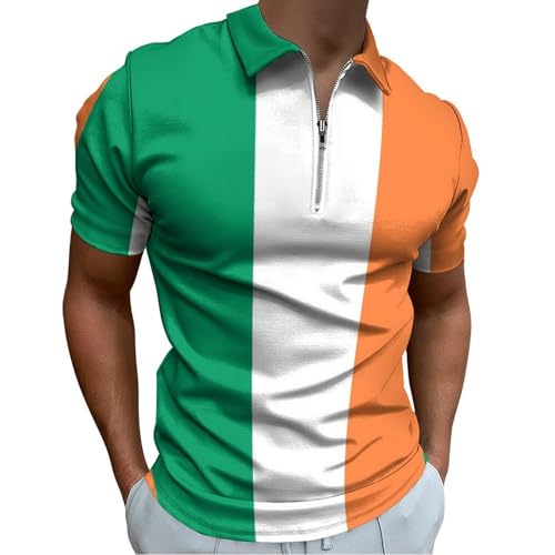 Polo drapeau irlandais homme coupe slim fit confortable pour grande taille