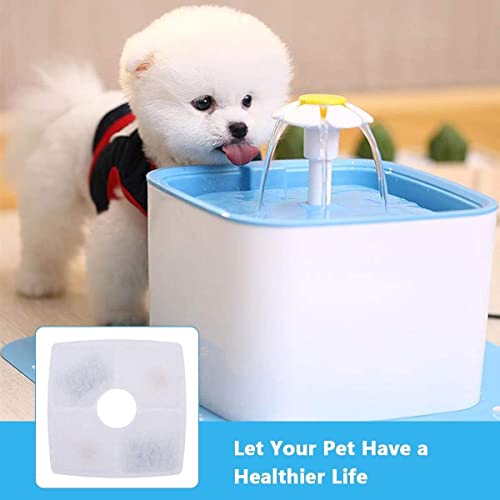 Image of Pet Fountain Filters, Automatic Pet Fountain Dog Cat Water Fountain Dispenser for 84oz /2.5L Flower Fountains (Square Filters 12 Packs)