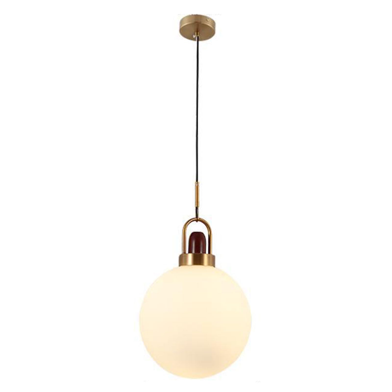 RSZCSMO 11.81in Spherical Bedside Pendant Light Cream E26 Single-Head Glass Multi-Option Bedroom Hanging Lamp Cafe, Bar Counter, Study Lighting Fixture