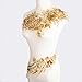 3D Lace Embroidery Sequin Applique Peacock Tail Shape Stitching Wedding, Evening Gown, Waist, Hem DIY Decoration (Gold)